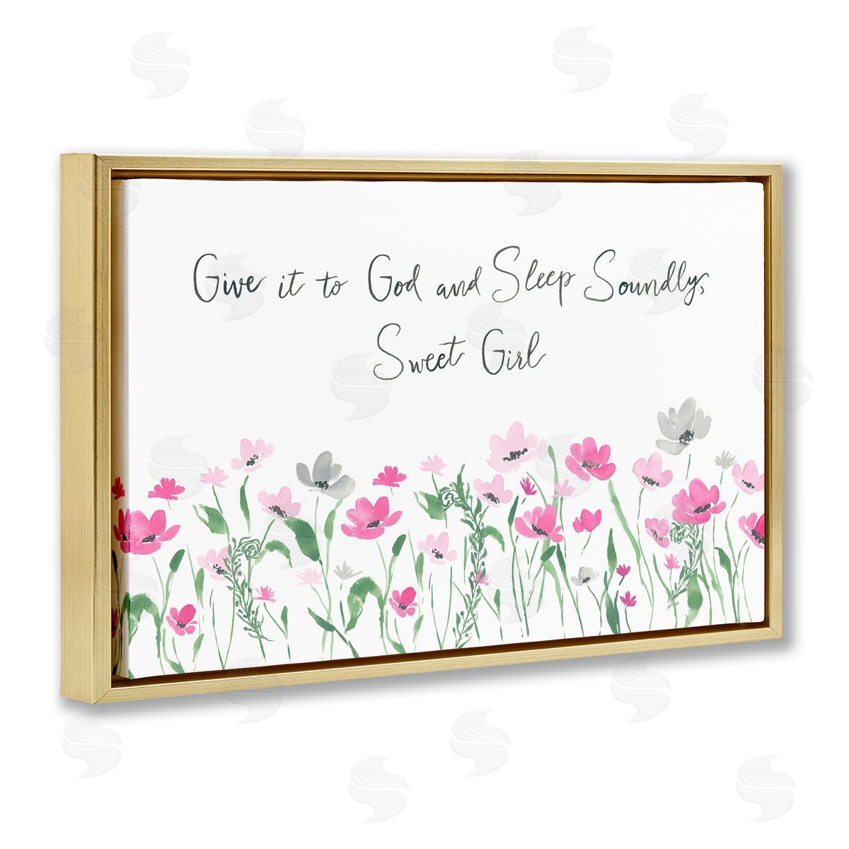 Lucille Price Sleep Soundly Sweet Girl Gold Floating Frame Canvas Wall Art Print