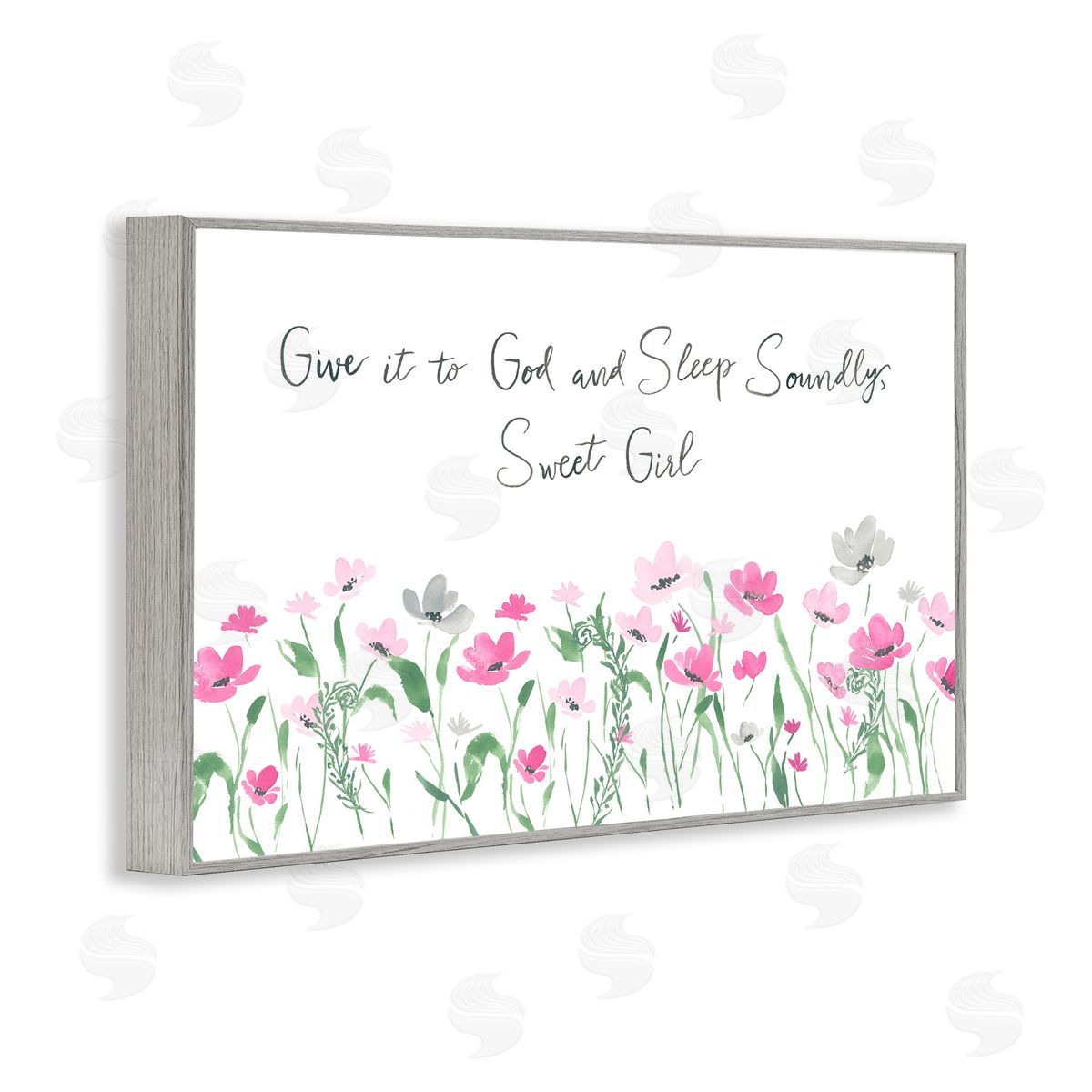 Lucille Price Sleep Soundly Sweet Girl Gray Framed Giclee Wall Art Print