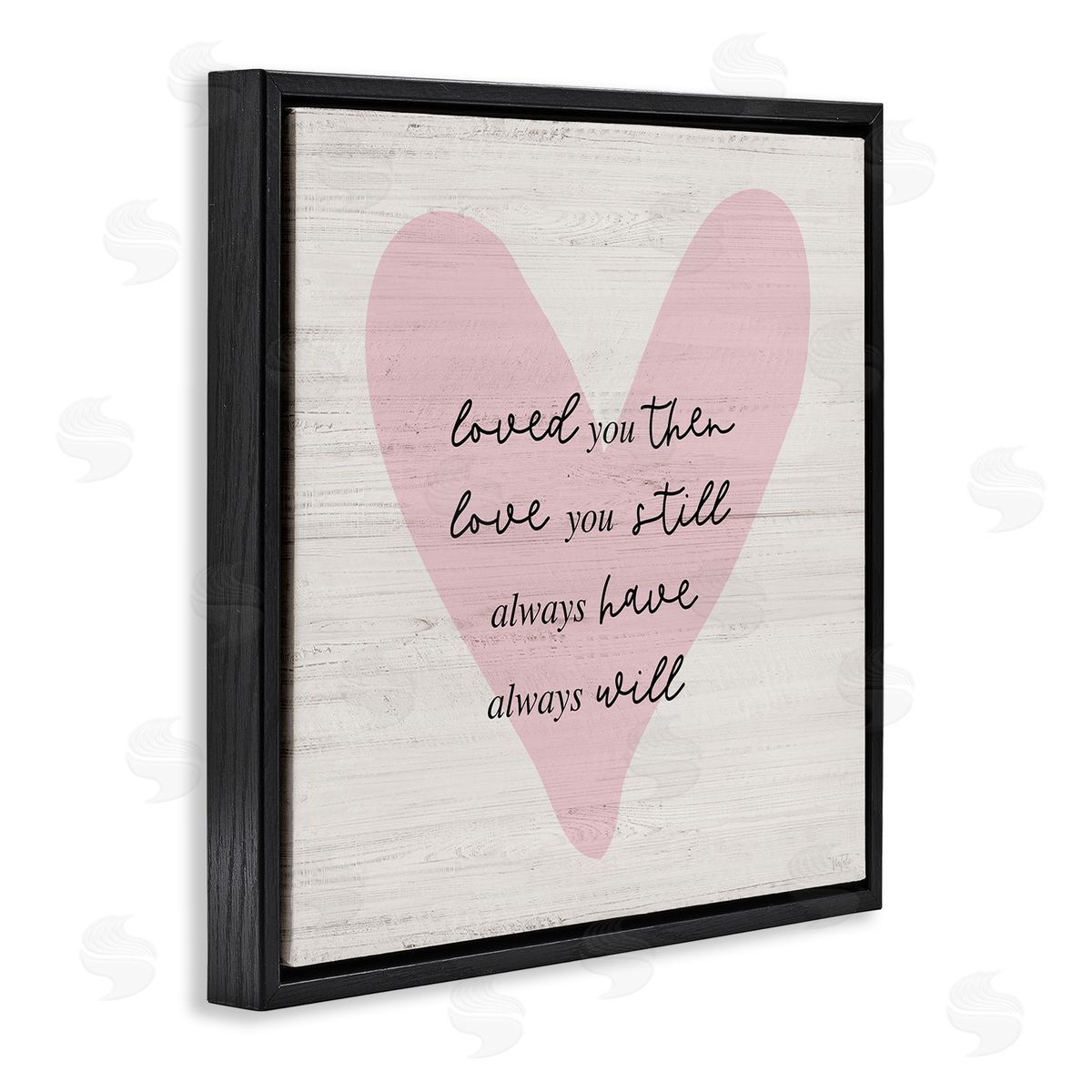 Natalie Carpentieri Love You Still Heart Black Floating Frame Canvas Wall Art Print