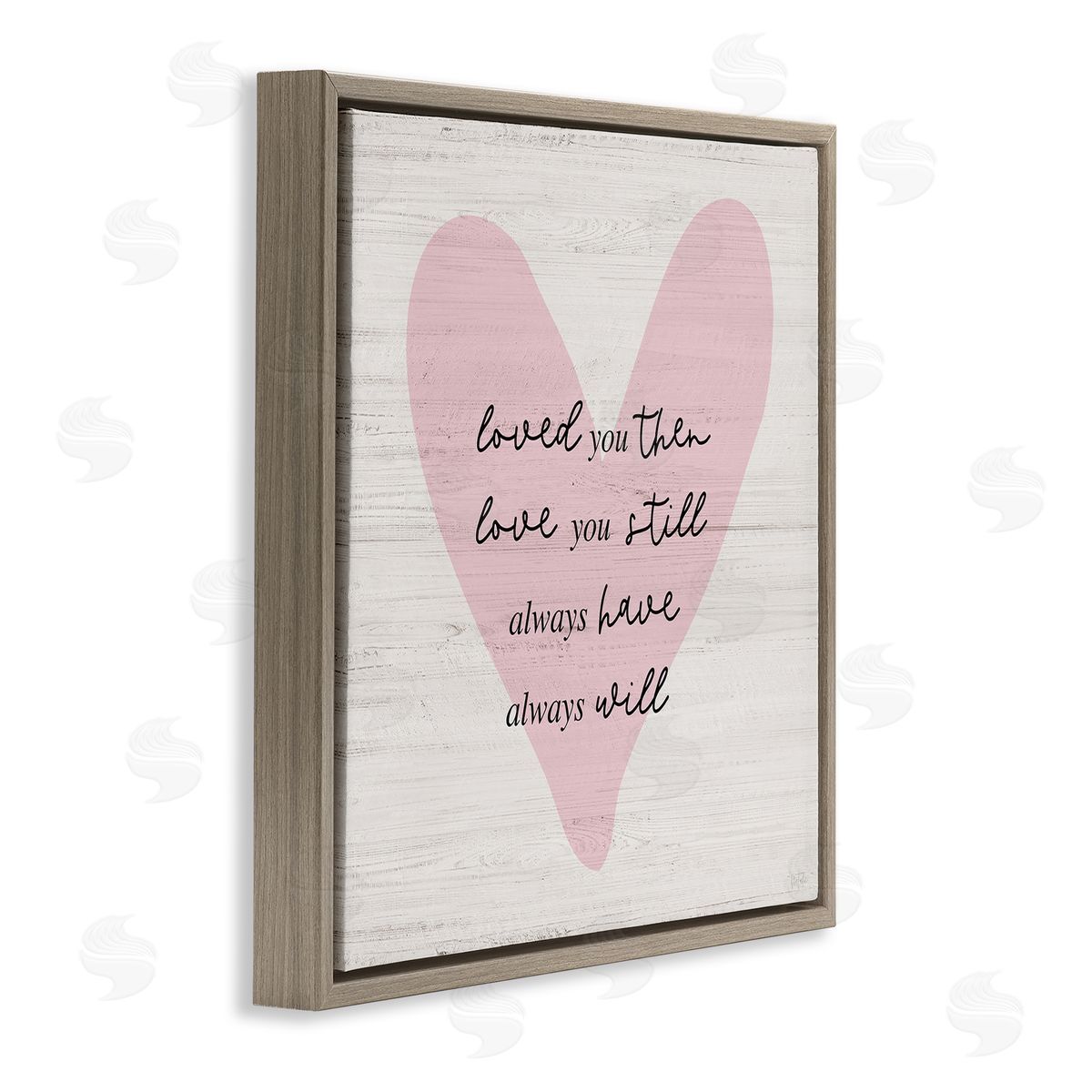 Natalie Carpentieri Love You Still Heart Brown Floating Frame Canvas Wall Art Print