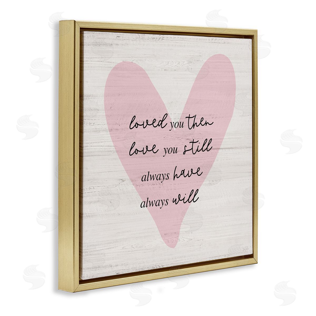 Natalie Carpentieri Love You Still Heart Gold Floating Frame Canvas Wall Art Print