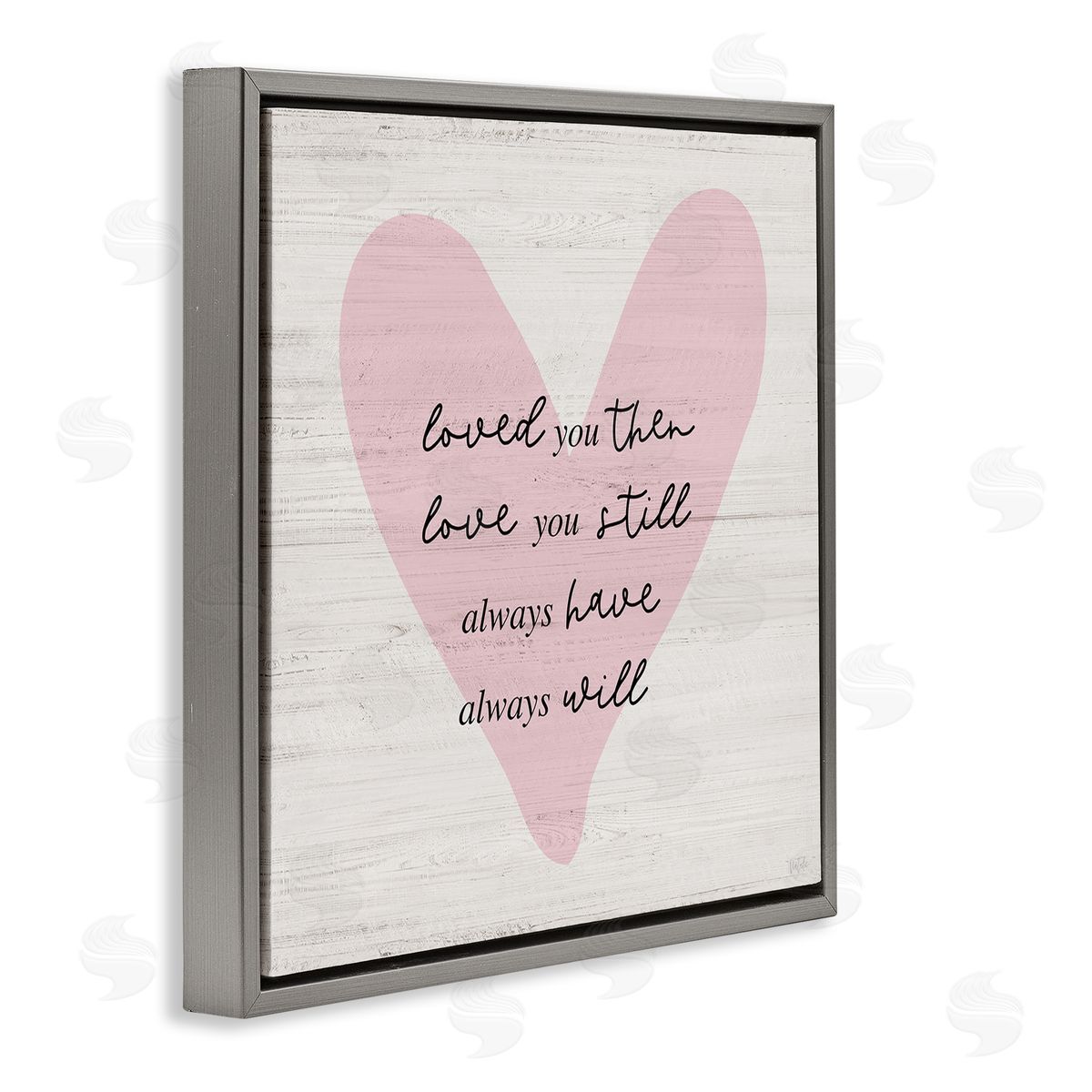 Natalie Carpentieri Love You Still Heart Gray Floating Frame Canvas Wall Art Print