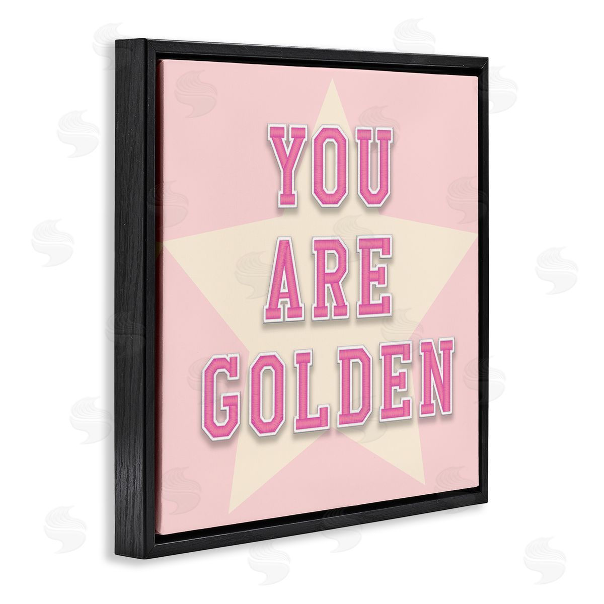 CAD Designs You Are Golden Phrase Black Floating Frame Canvas Wall Art Print