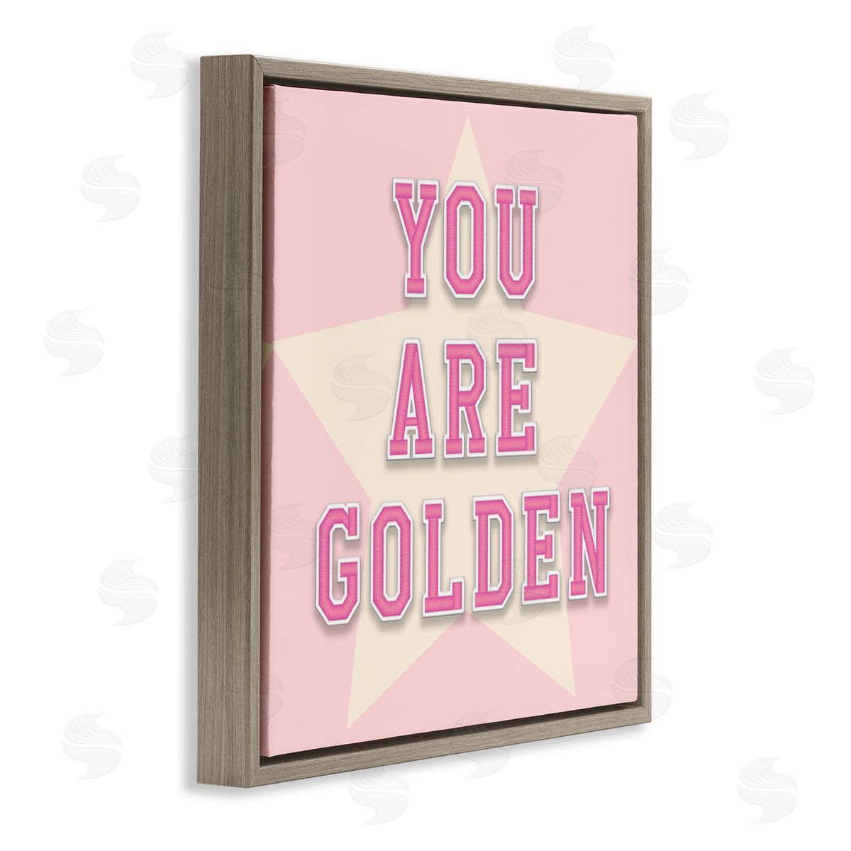 CAD Designs You Are Golden Phrase Brown Floating Frame Canvas Wall Art Print