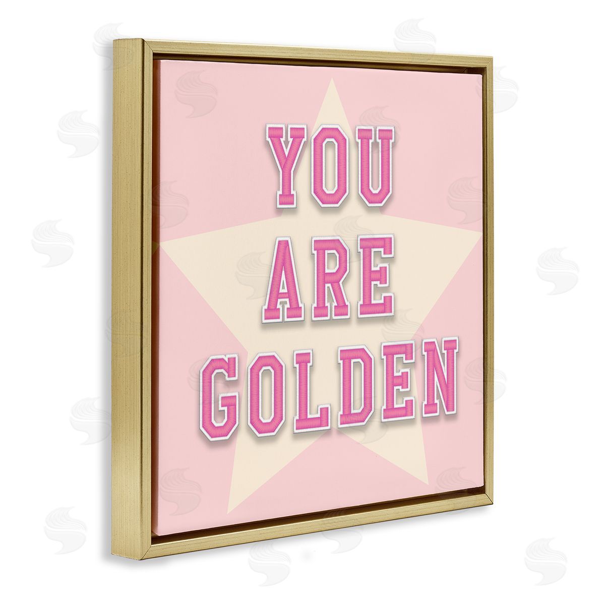 CAD Designs You Are Golden Phrase Gold Floating Frame Canvas Wall Art Print