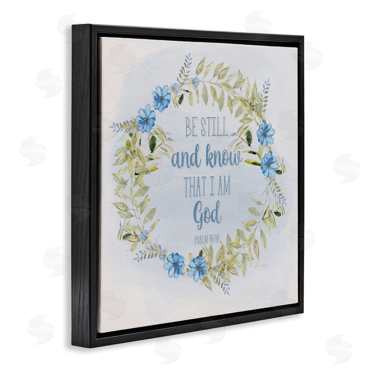 Sally Swatland Know I Am God Phrase Black Floating Frame Canvas Wall Art Print