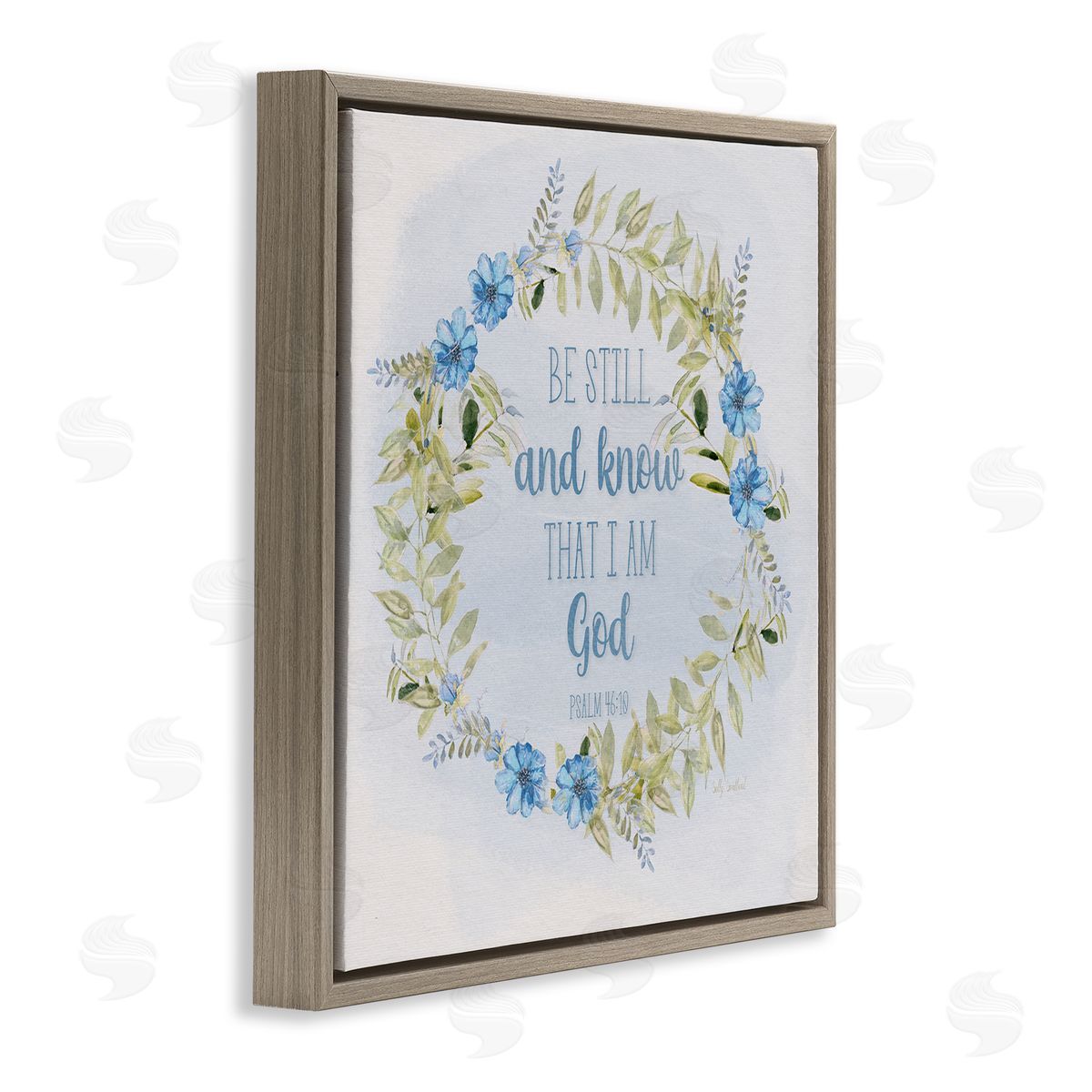 Sally Swatland Know I Am God Phrase Brown Floating Frame Canvas Wall Art Print