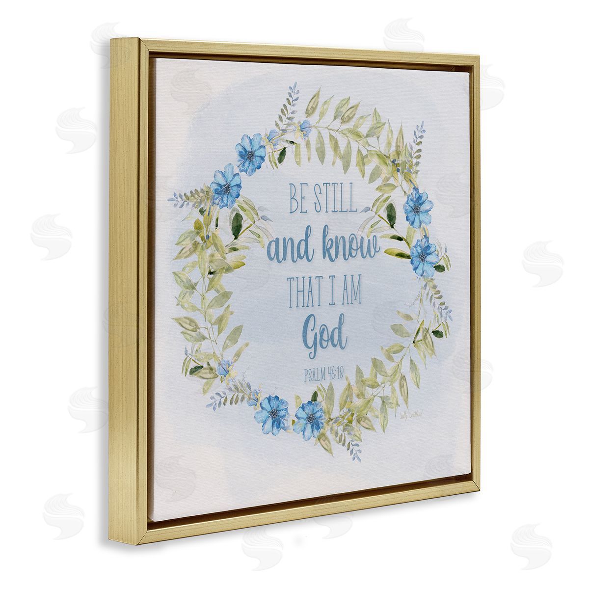 Sally Swatland Know I Am God Phrase Gold Floating Frame Canvas Wall Art Print