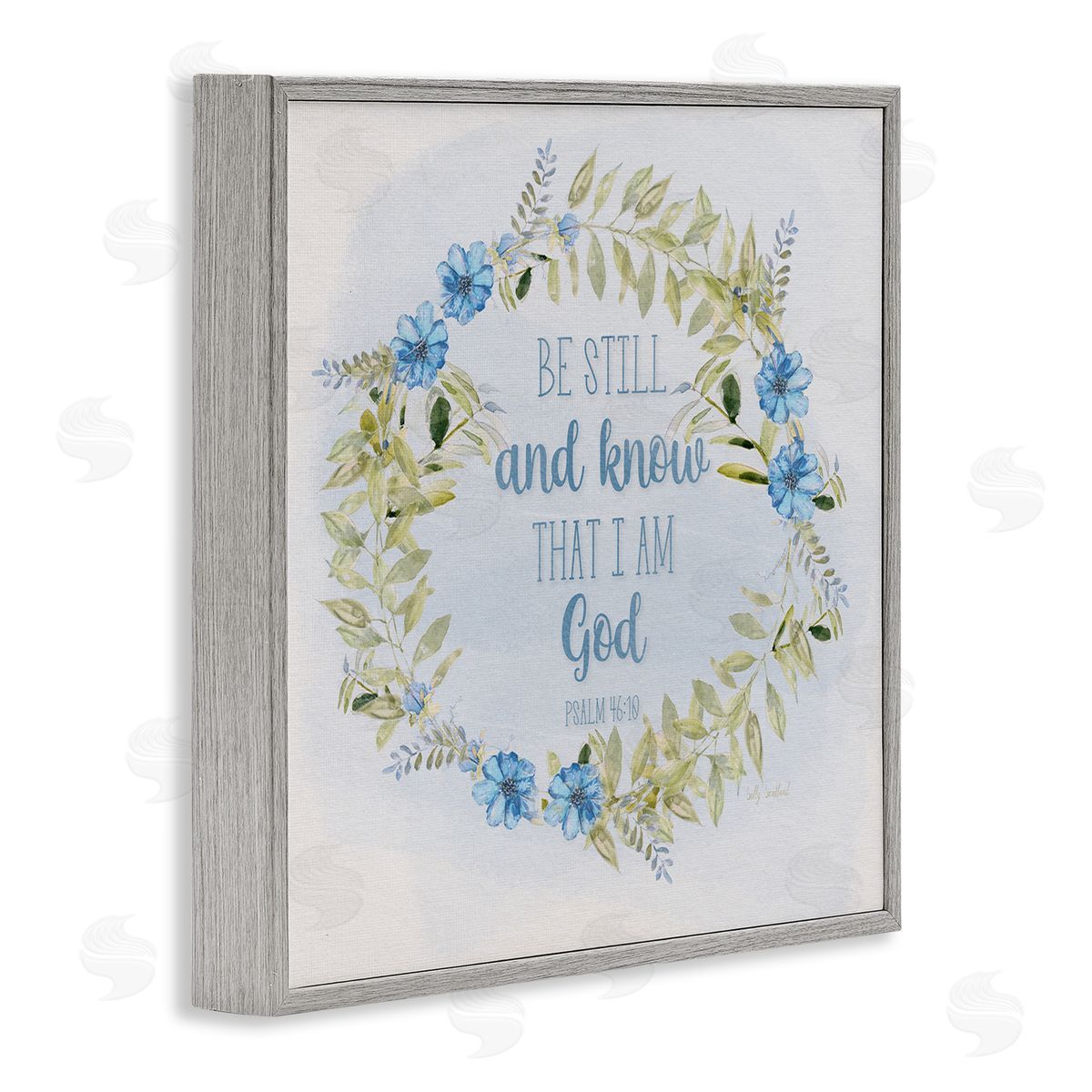 Sally Swatland Know I Am God Phrase Gray Framed Giclee Wall Art Print