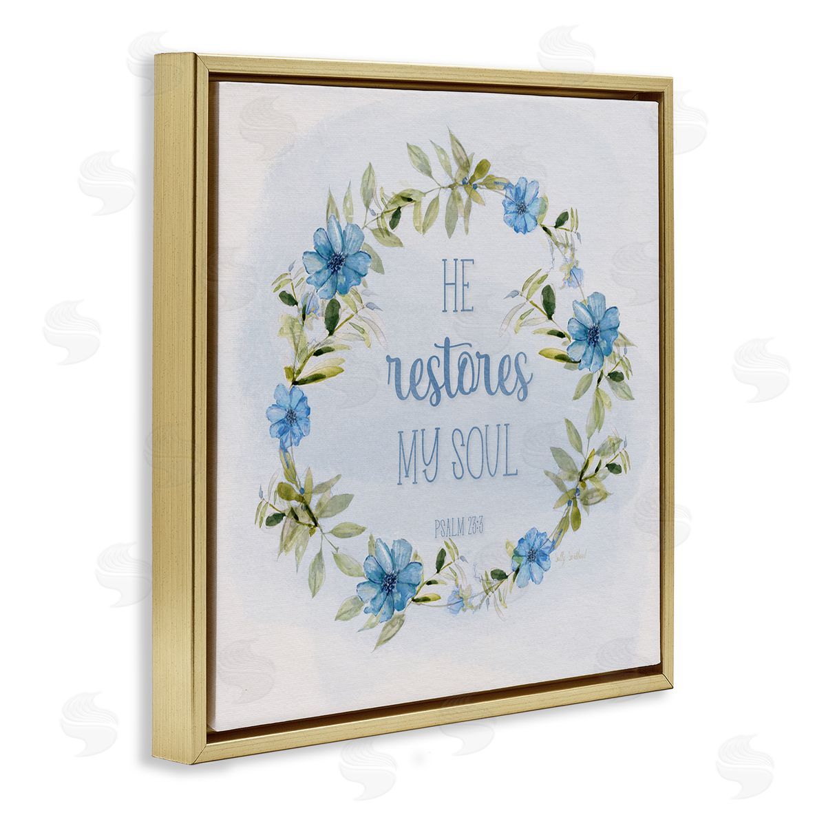 Sally Swatland Restores My Soul Proverb Gold Floating Frame Canvas Wall Art Print