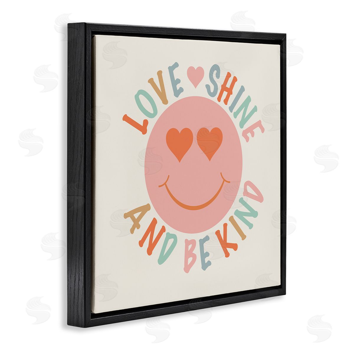 Katrina Craven Retro Be Kind Black Floating Frame Canvas Wall Art Print