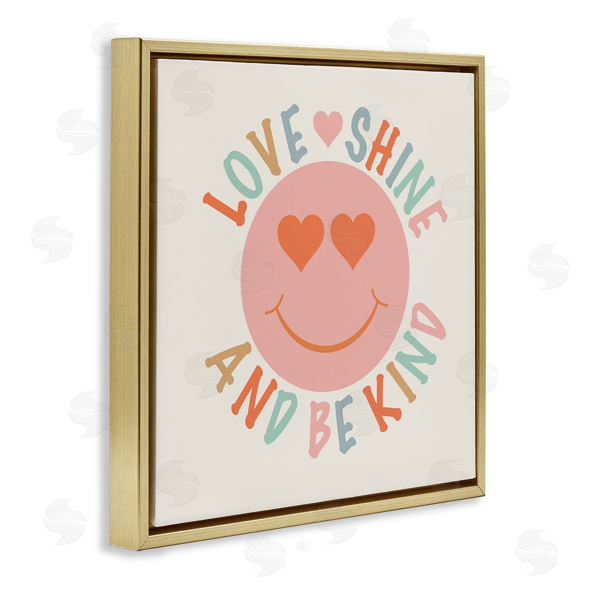 Katrina Craven Retro Be Kind Gold Floating Frame Canvas Wall Art Print