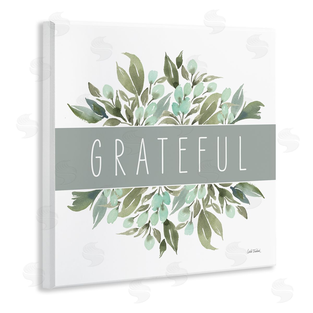 Leslie Trimbach Grateful Cottage Florals Wooden Wall Plaque Art Print