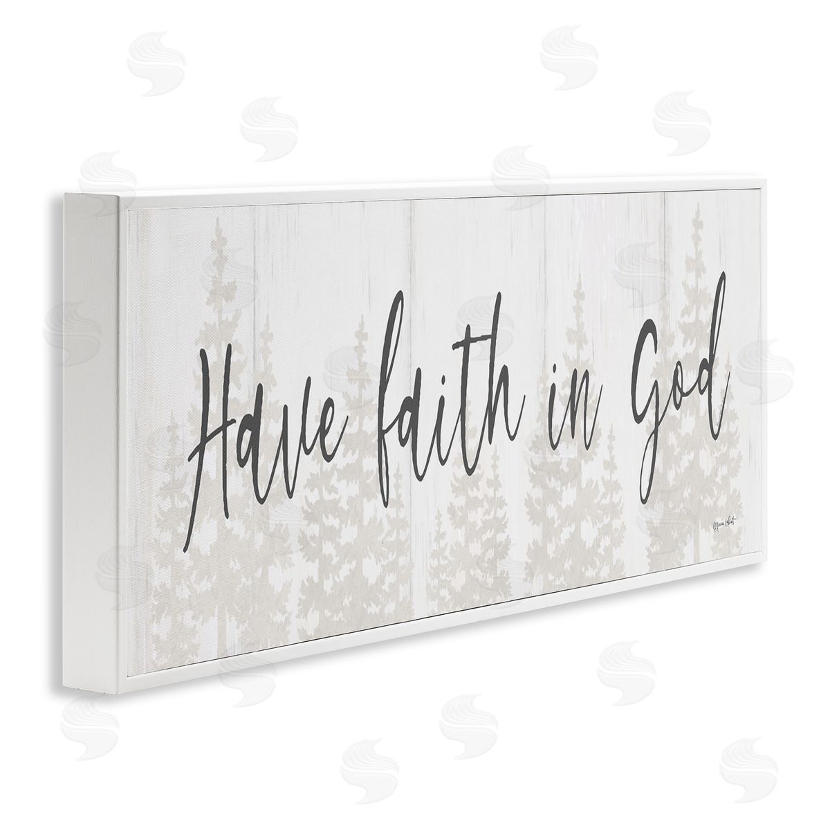 Faith In God Phrase White Frame Print Wall Art, Home Decor by Annie LaPoint