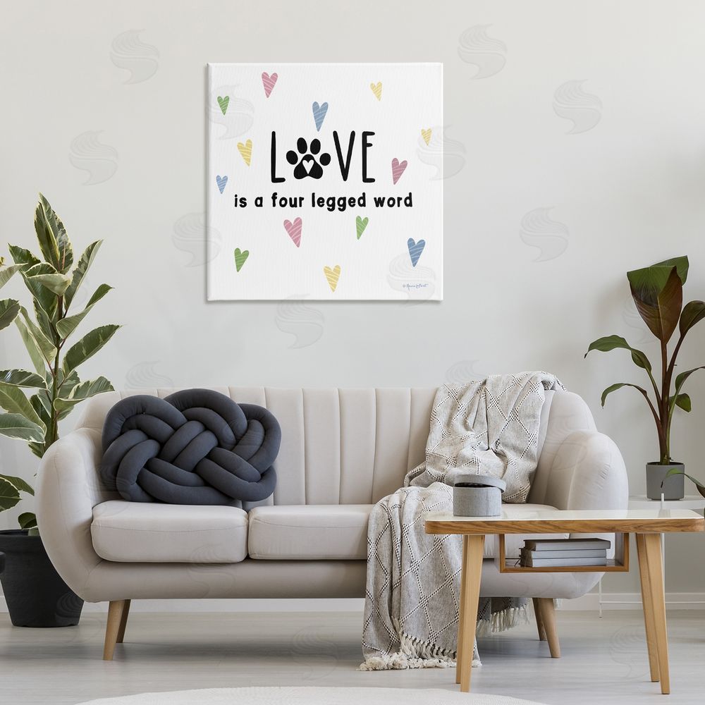 Annie LaPoint Love Four Legged Canvas Wall Art Print in Room