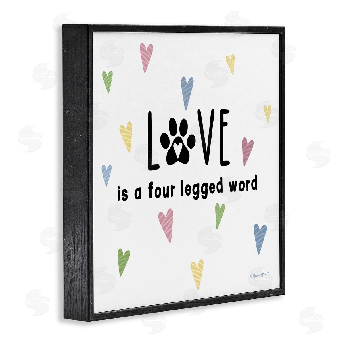 Annie LaPoint Love Four Legged Black Framed Giclee Wall Art Print