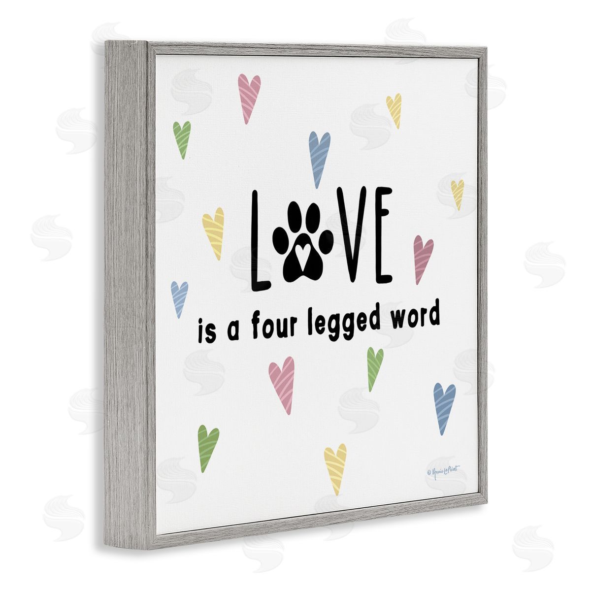 Annie LaPoint Love Four Legged Gray Framed Giclee Wall Art Print
