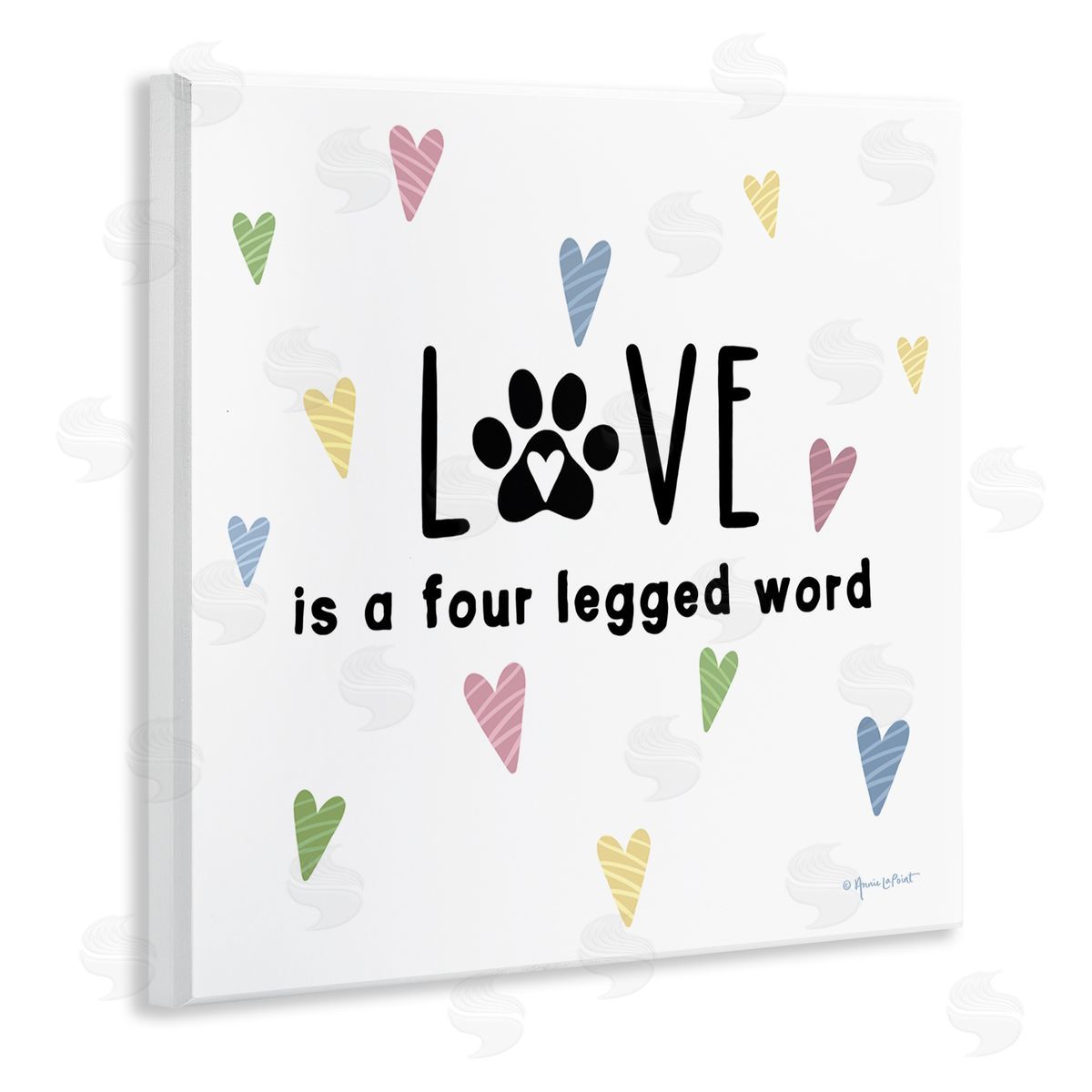 Annie LaPoint Love Four Legged Wooden Wall Plaque Art Print