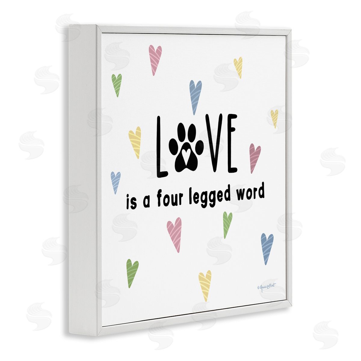 Annie LaPoint Love Four Legged White Framed Giclee Wall Art Print