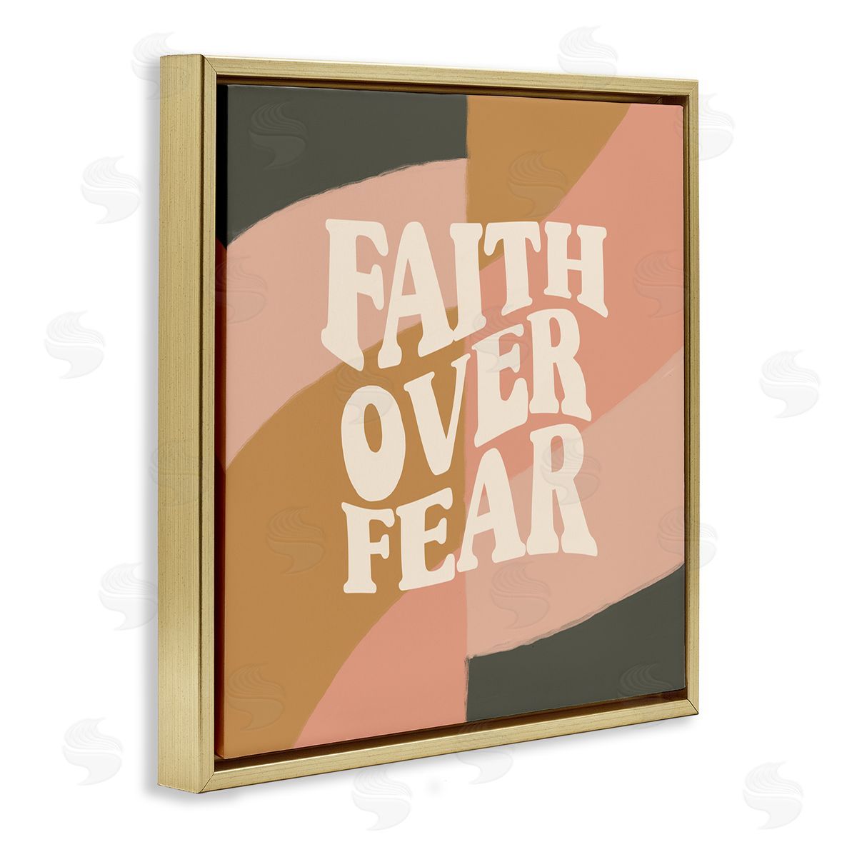 Amylee Weeks Faith Over Fear Gold Floating Frame Canvas Wall Art Print