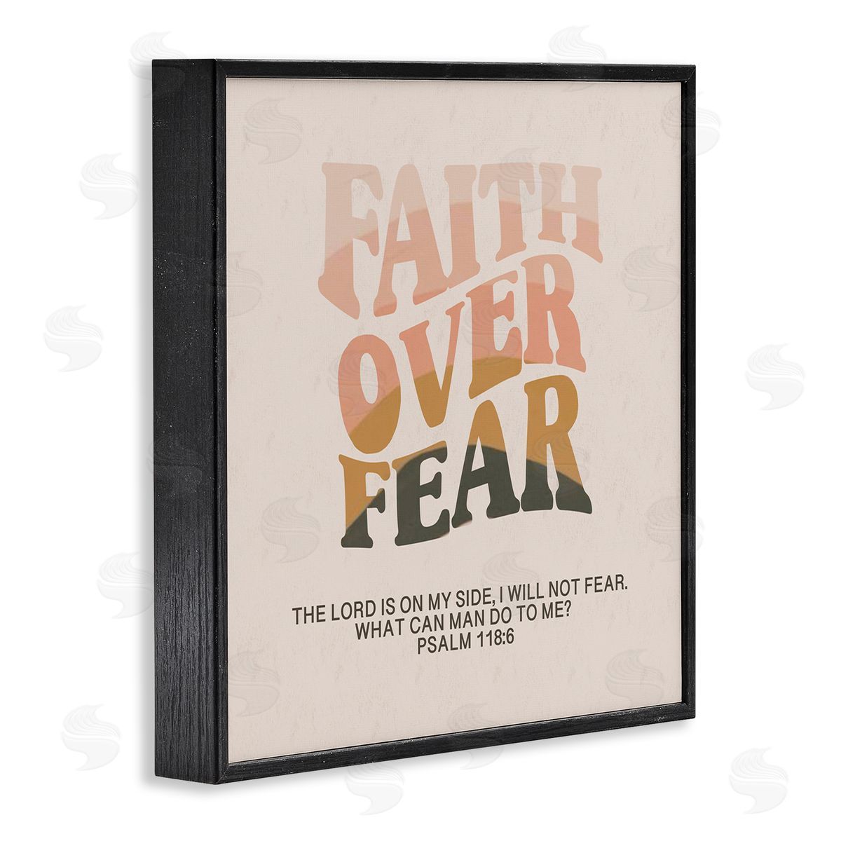Amylee Weeks Retro Faith Over Fear Black Framed Giclee Wall Art Print