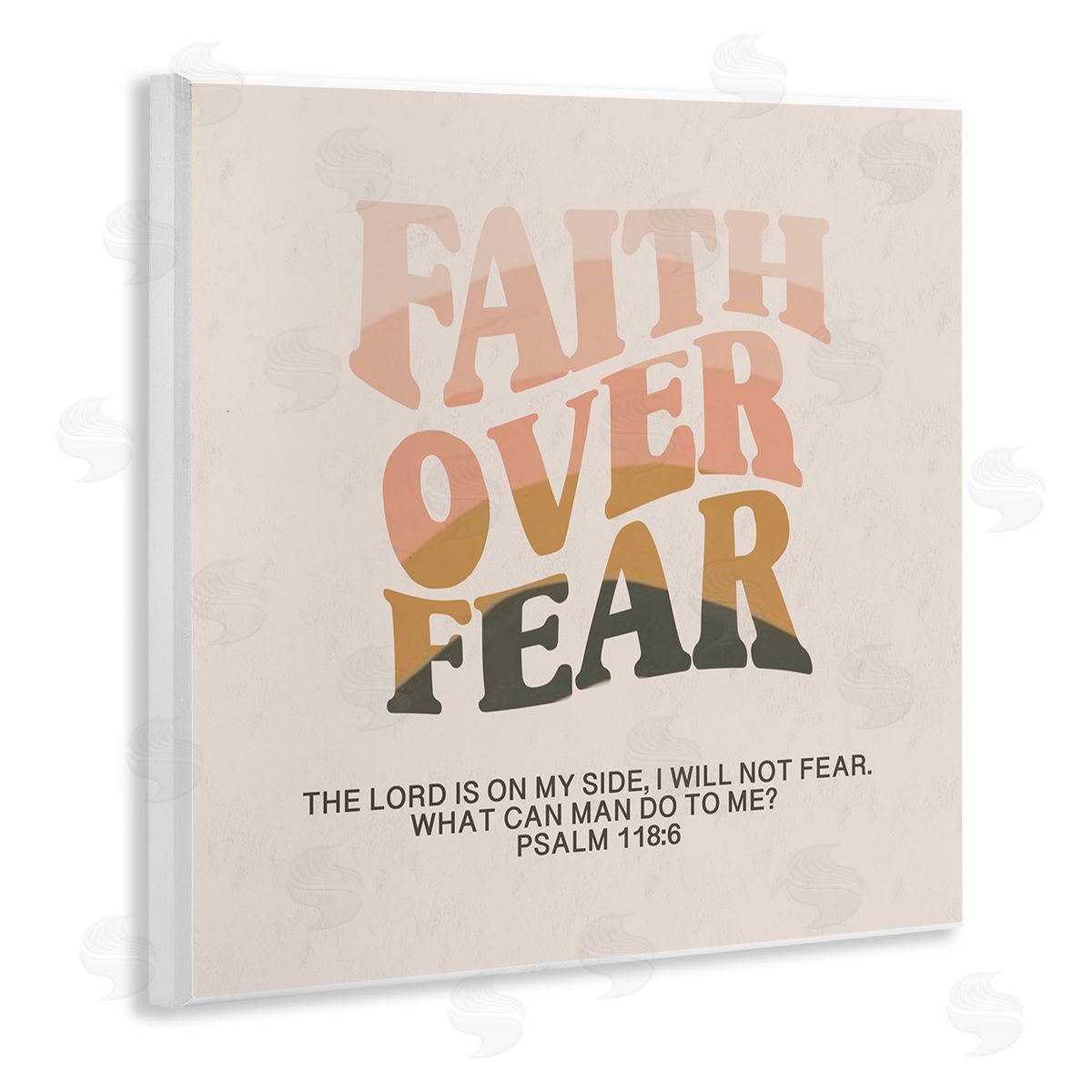 Amylee Weeks Retro Faith Over Fear Wooden Wall Plaque Art Print