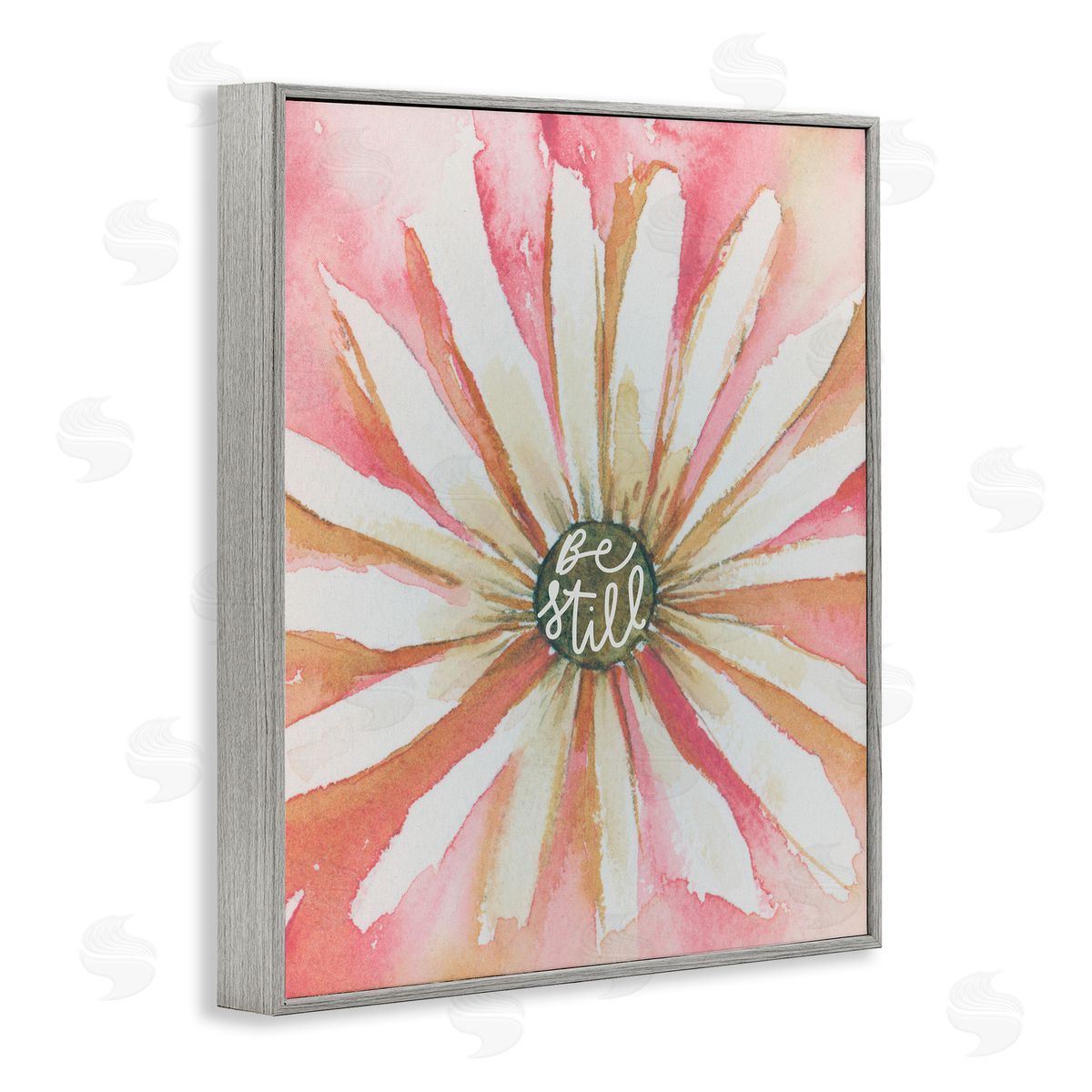 Daisy Petals on Pink Grey Frame Print Wall Art, Home Decor by Blue Chair Blessing