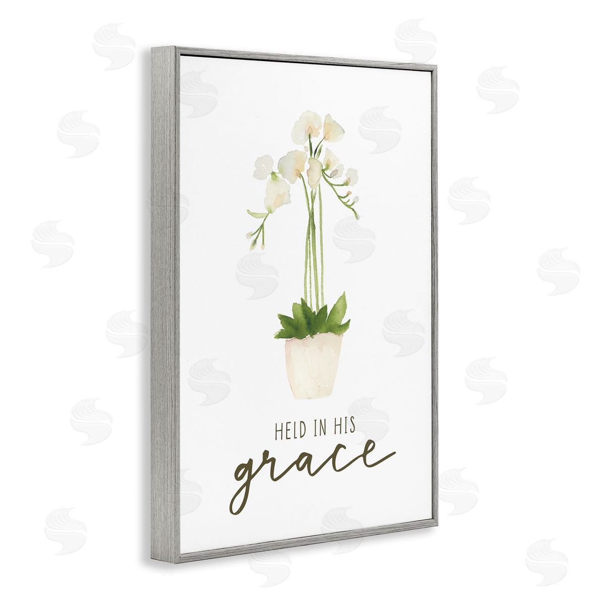Held In His Grace Grey Frame Print Wall Art, Home Decor by Blue Chair Blessing