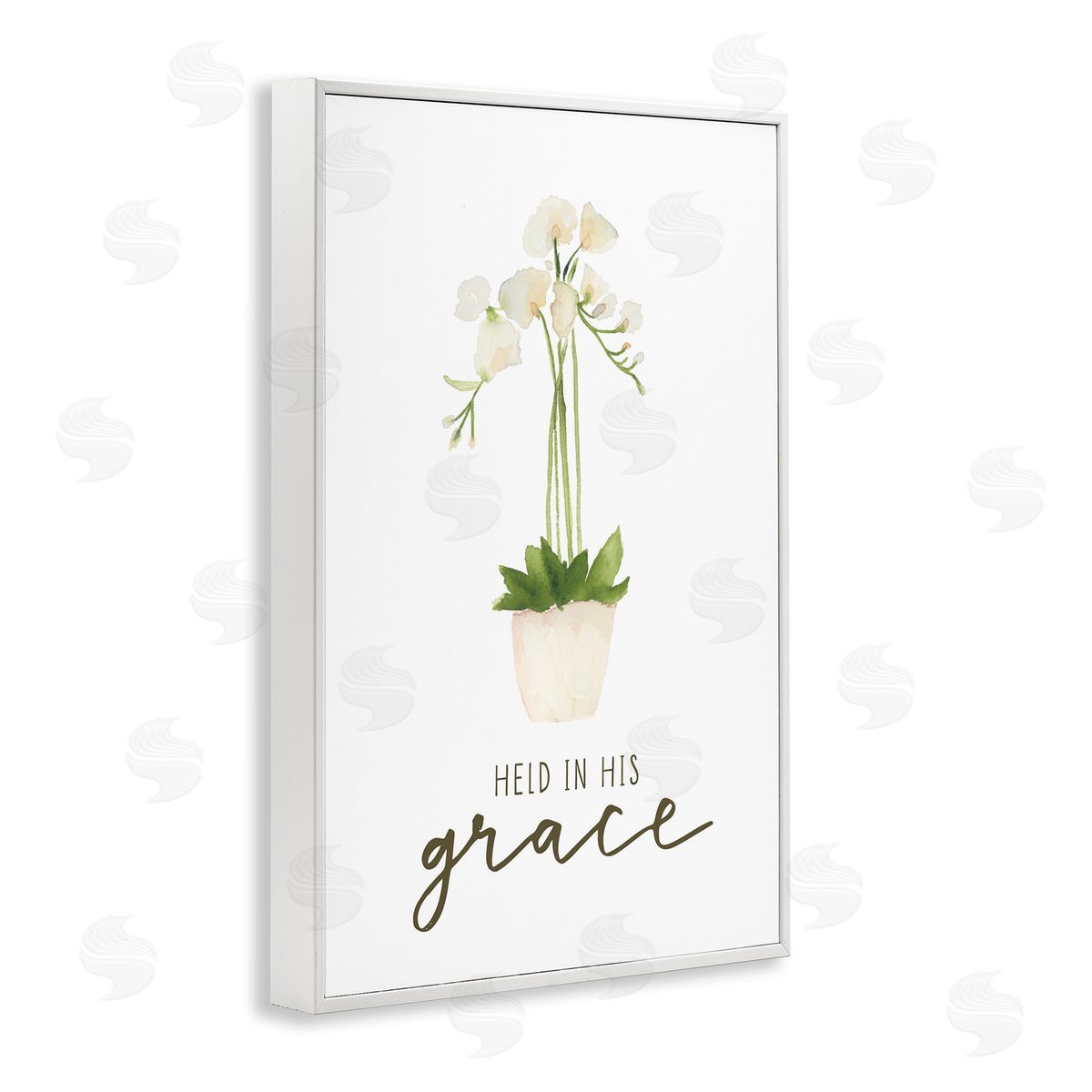 Held In His Grace White Frame Print Wall Art, Home Decor by Blue Chair Blessing