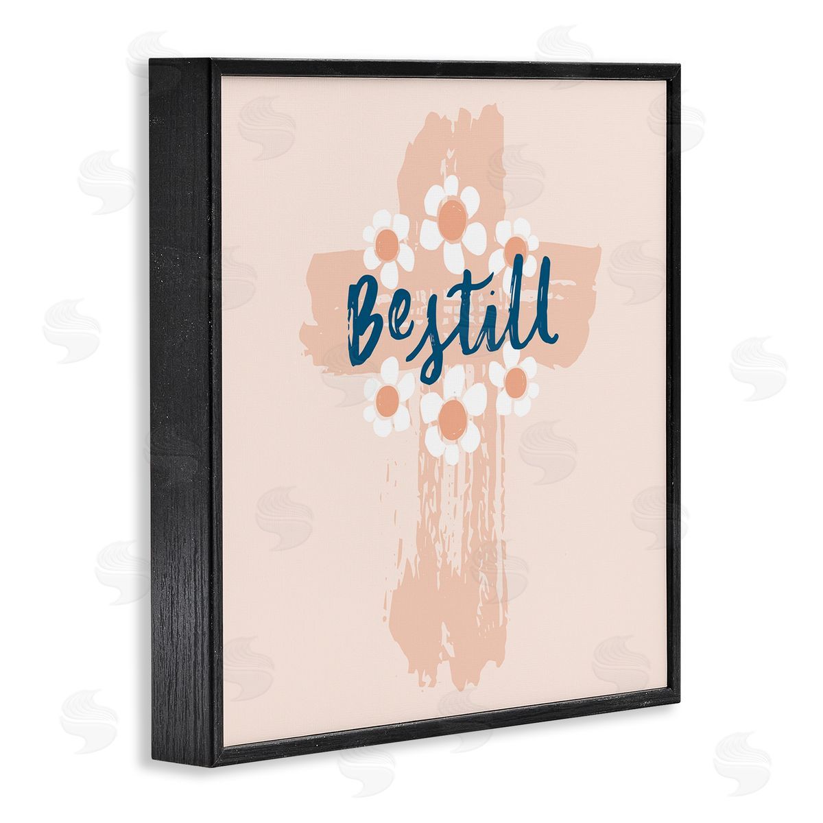 Be Still Pastel Cross Black Frame Print Wall Art, Home Decor by Blue Chair Blessing