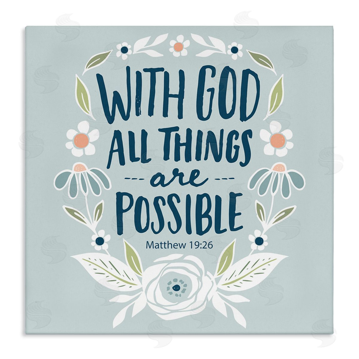 All Things Possible Verse Canvas Wall Art, Home Decor by Blue Chair Blessing