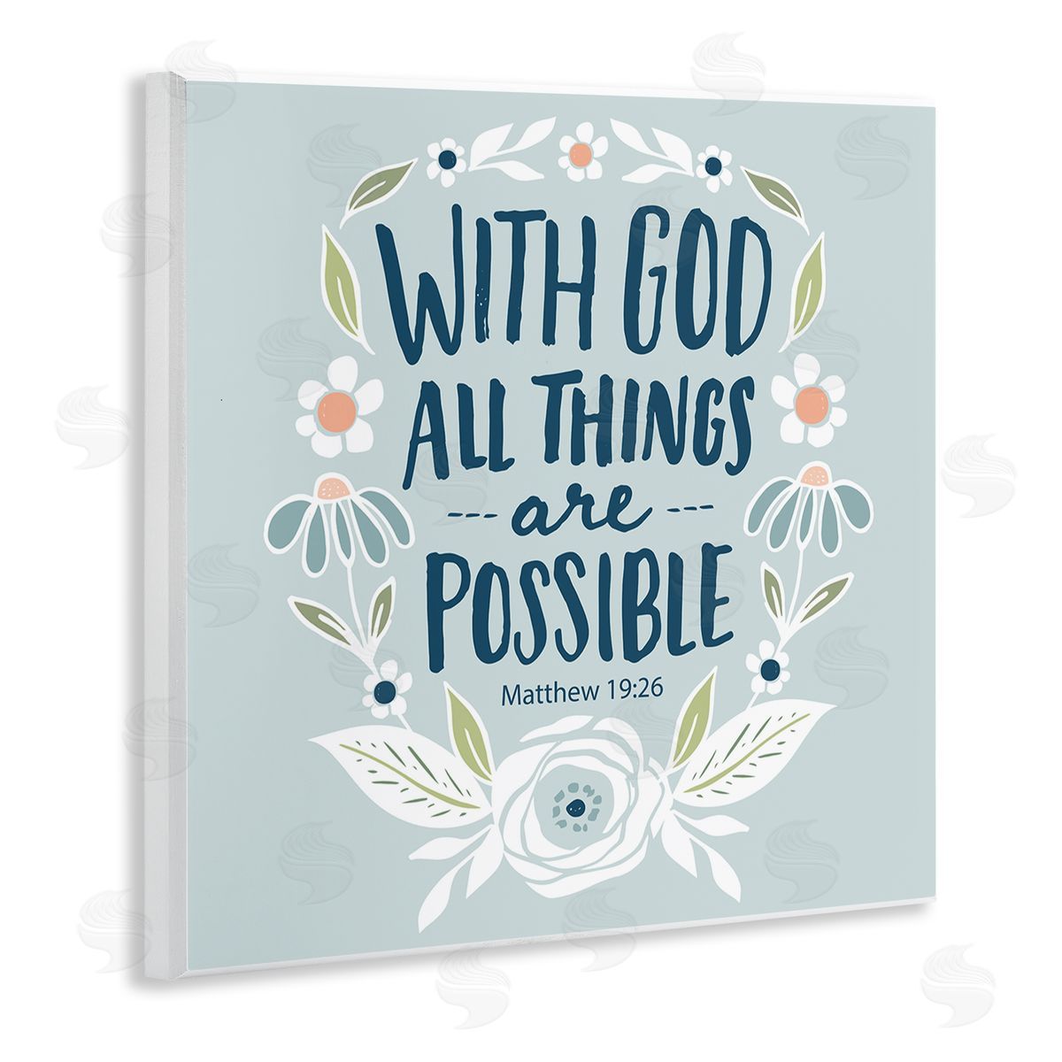 All Things Possible Verse Wood Plaque Wall Art, Home Decor by Blue Chair Blessing