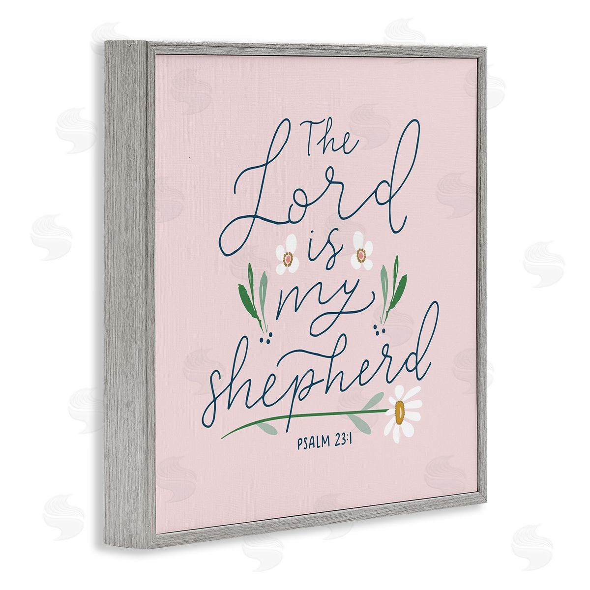 Blue Chair Blessing Lord Is My Shepherd Gray Framed Giclee Wall Art Print