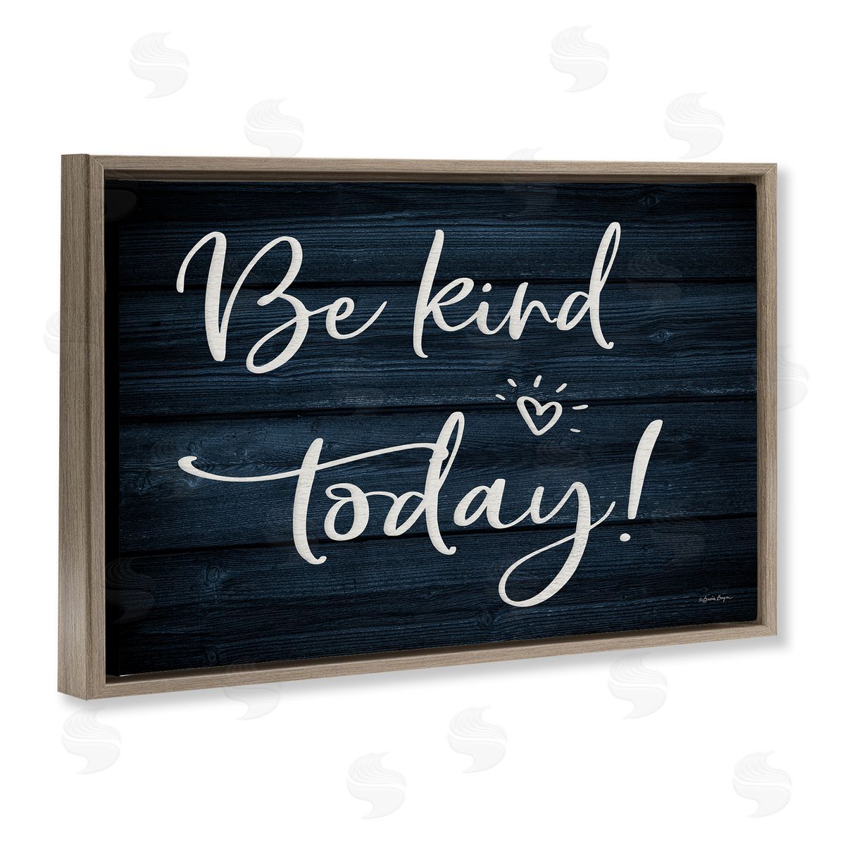 Susie Boyer Be Kind Today Brown Floating Frame Canvas Wall Art Print