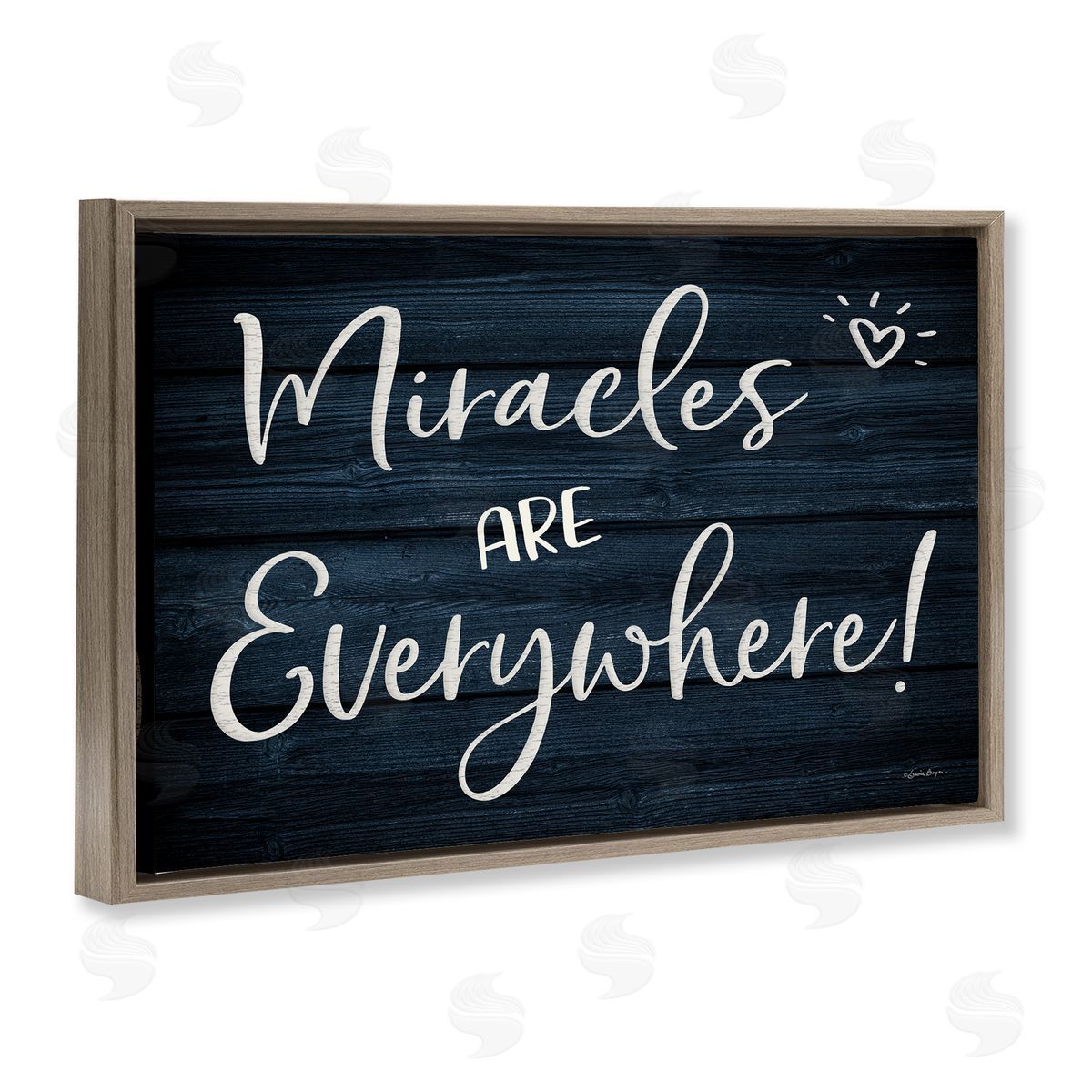 Susie Boyer Miracles Are Everywhere Brown Floating Frame Canvas Wall Art Print