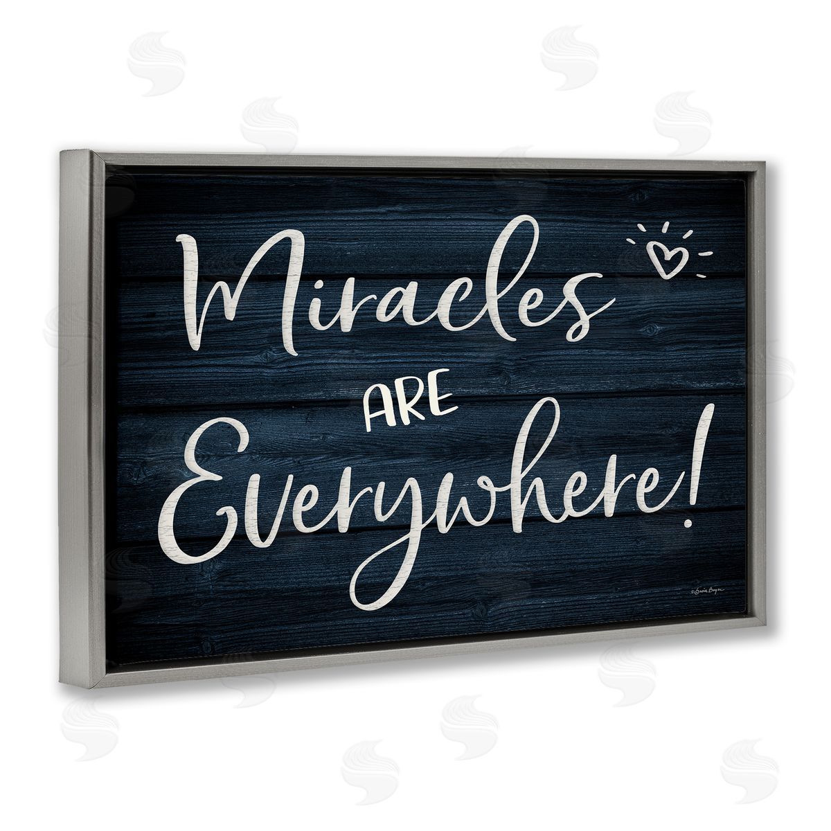 Susie Boyer Miracles Are Everywhere Gray Floating Frame Canvas Wall Art Print