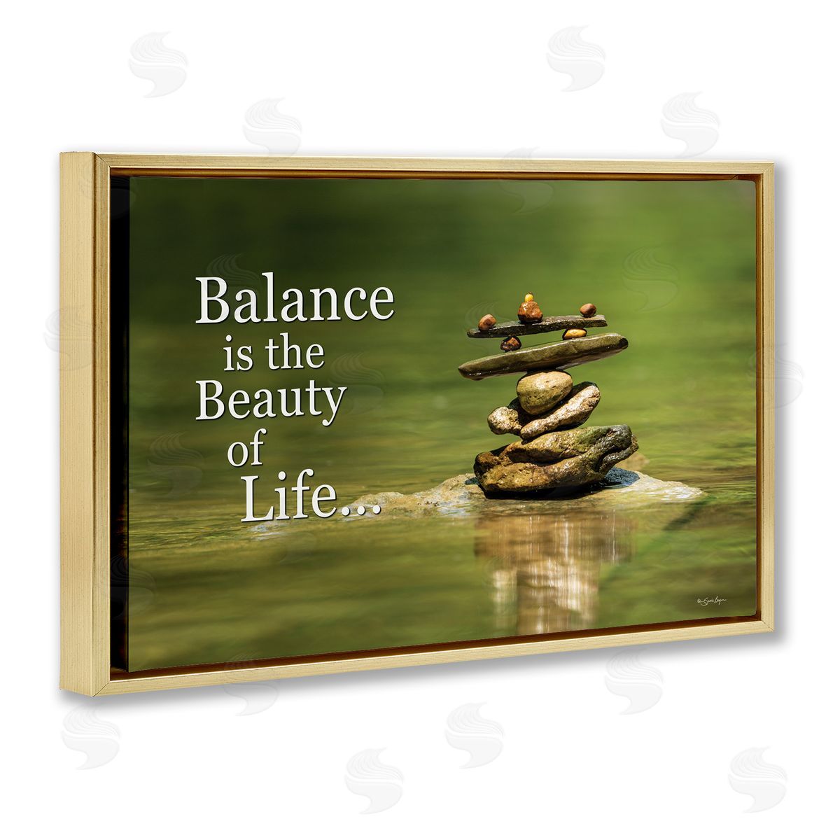 Susie Boyer Balance Is Beauty Gold Floating Frame Canvas Wall Art Print