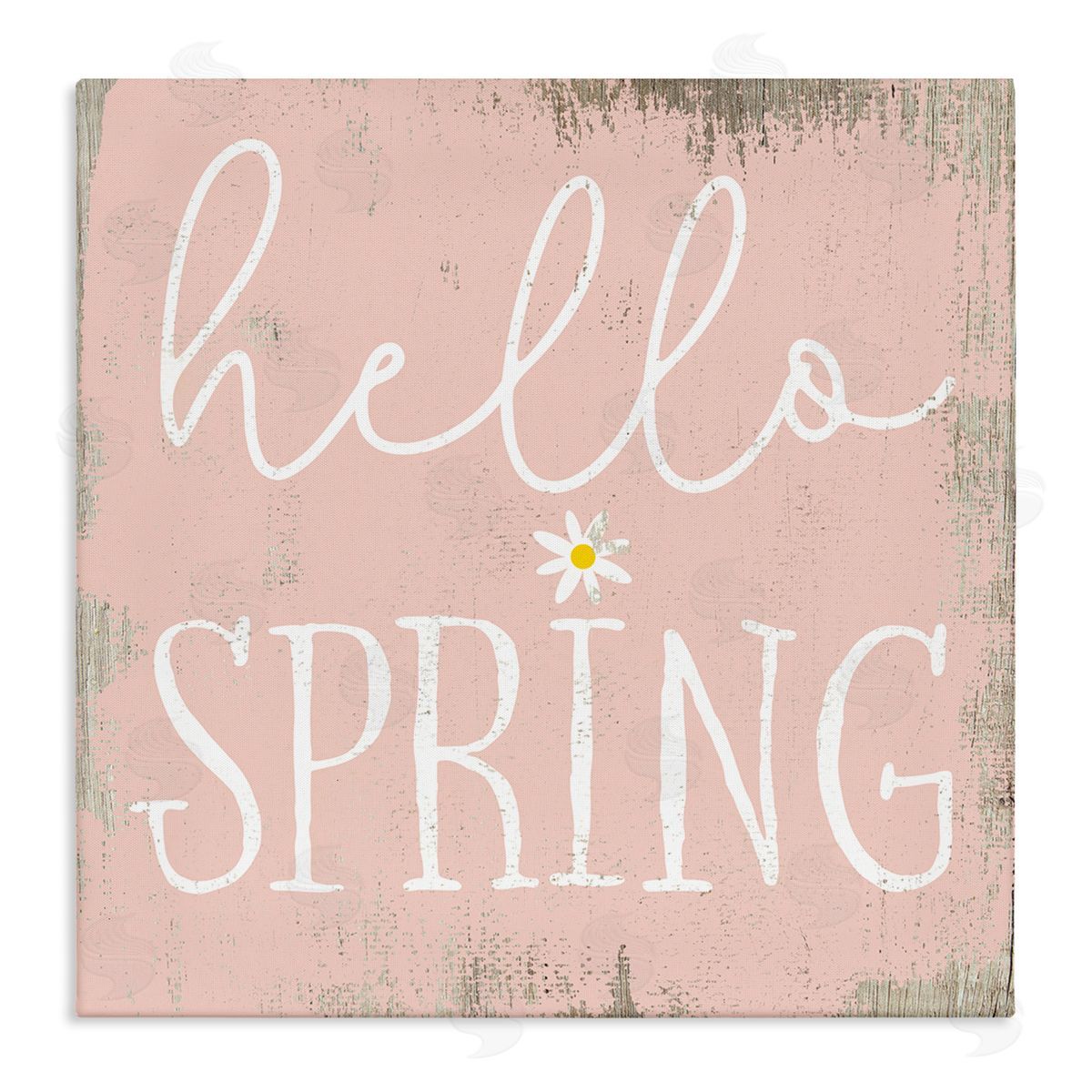 Stupell Studio Rustic Hello Spring Canvas Wall Art Print