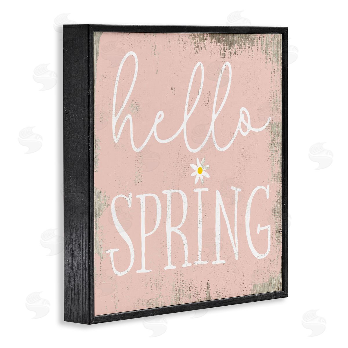 Stupell Studio Rustic Hello Spring Black Framed Giclee Wall Art Print