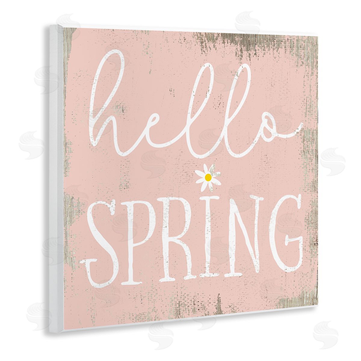 Stupell Studio Rustic Hello Spring Wooden Wall Plaque Art Print