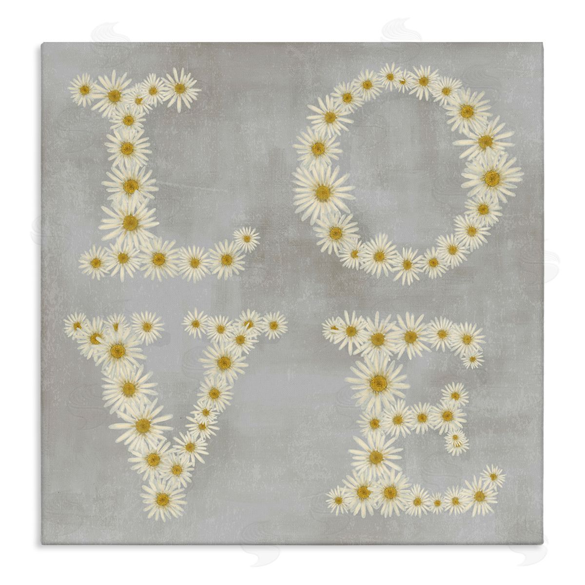Stupell Studio Love Daisy Typography Canvas Wall Art Print