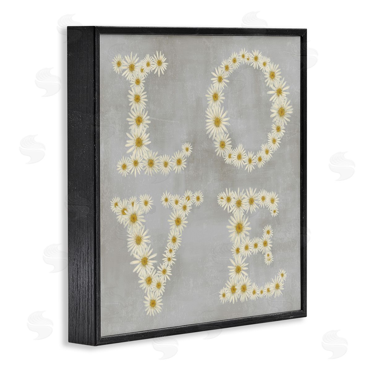 Stupell Studio Love Daisy Typography Black Framed Giclee Wall Art Print