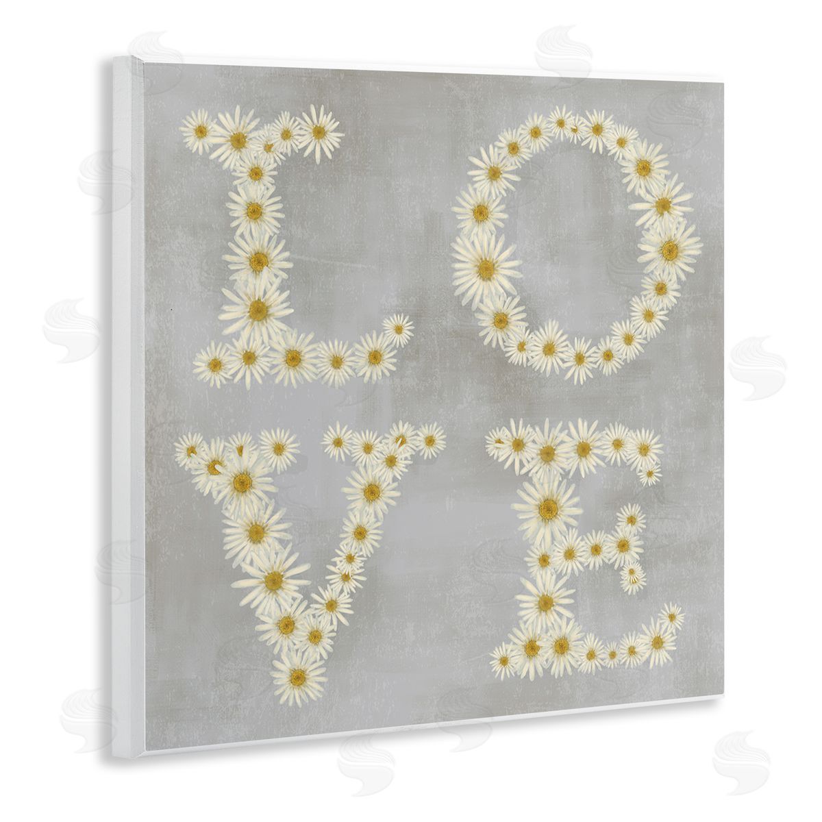 Stupell Studio Love Daisy Typography Wooden Wall Plaque Art Print