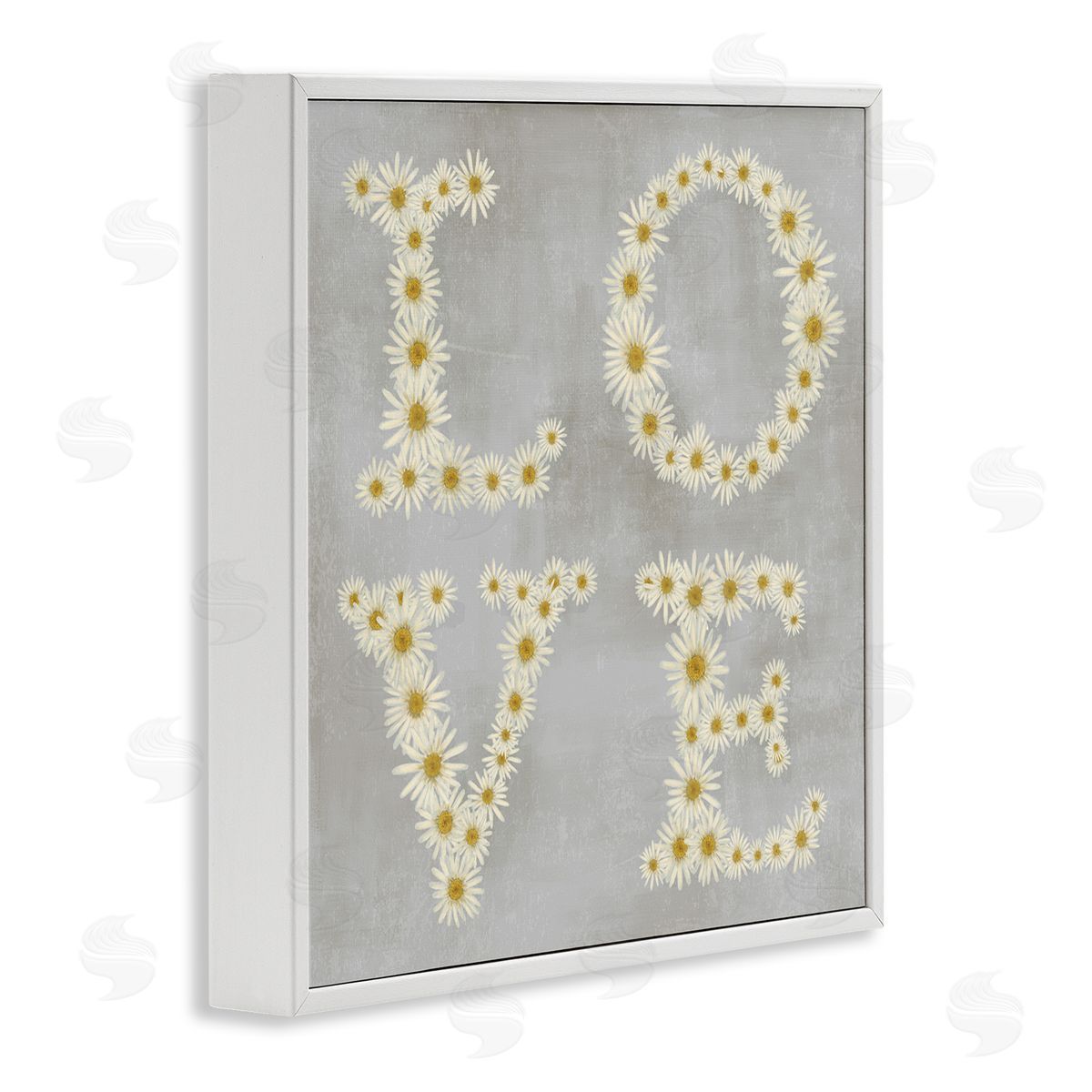 Stupell Studio Love Daisy Typography White Framed Giclee Wall Art Print