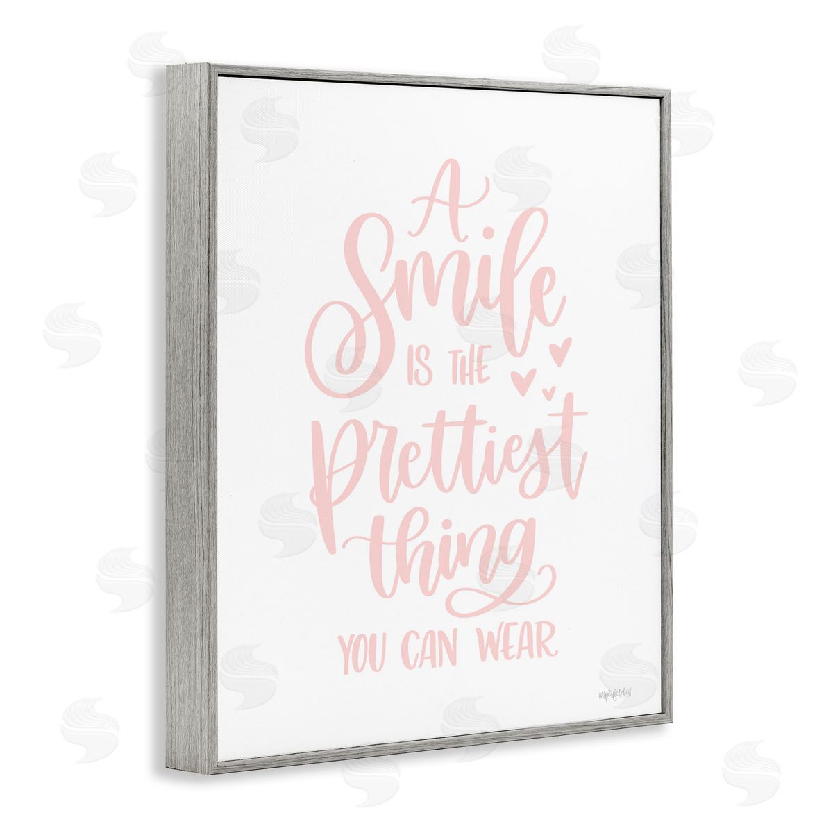 Smile is Prettiest Thing Grey Frame Print Wall Art, Home Decor by Imperfect Dust
