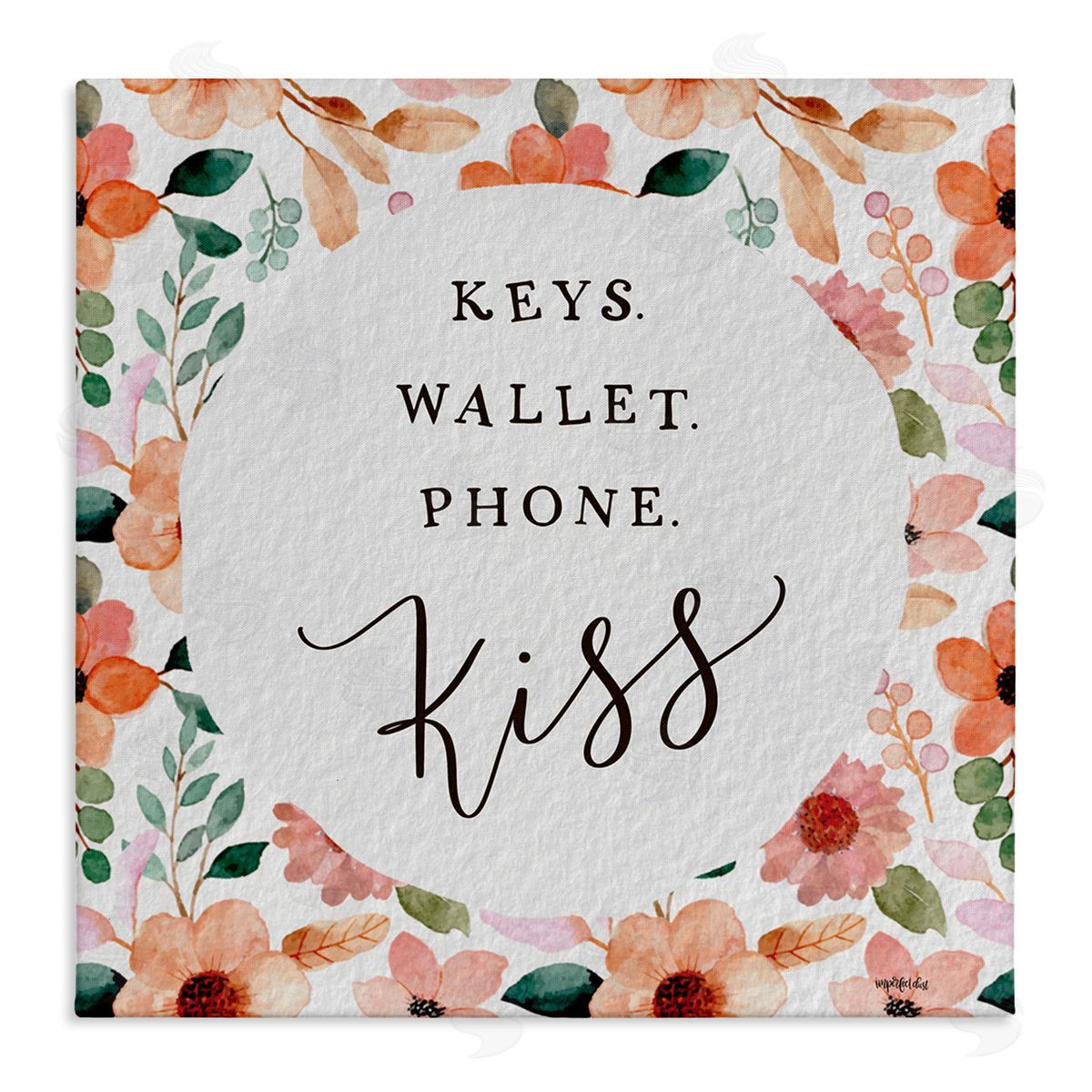 Imperfect Dust Keys Wallet Phone Kiss Canvas Wall Art Print
