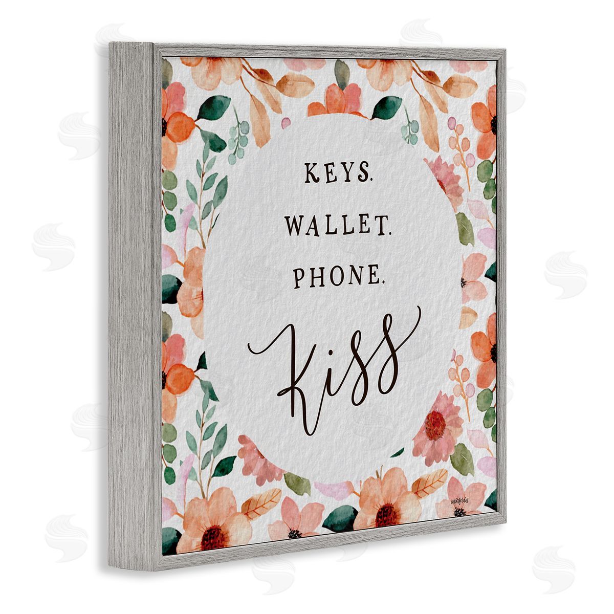 Imperfect Dust Keys Wallet Phone Kiss Gray Framed Giclee Wall Art Print