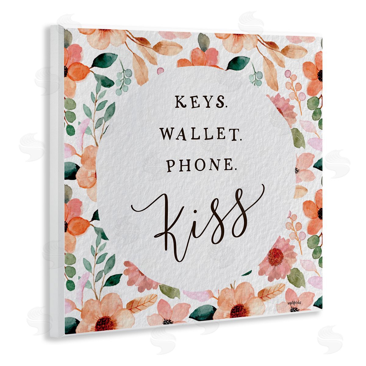 Imperfect Dust Keys Wallet Phone Kiss Wooden Wall Plaque Art Print