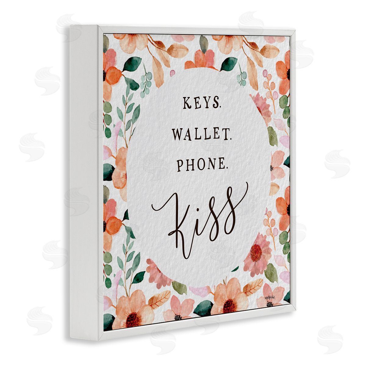Imperfect Dust Keys Wallet Phone Kiss White Framed Giclee Wall Art Print