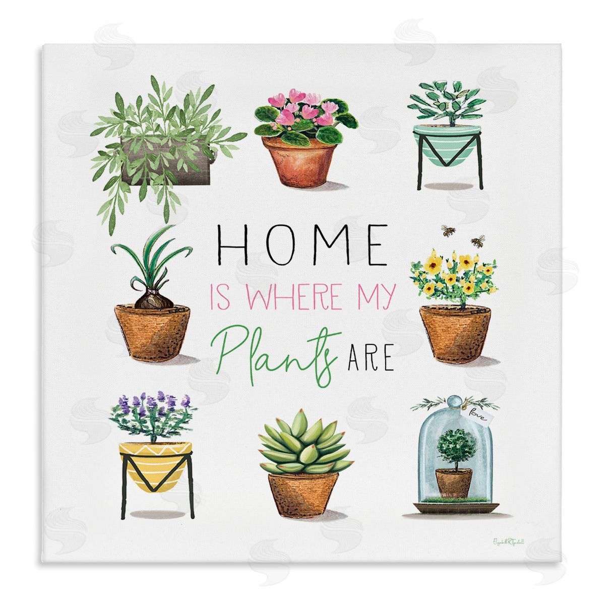 Elizabeth Tyndall Home Where Plants Are Canvas Wall Art Print